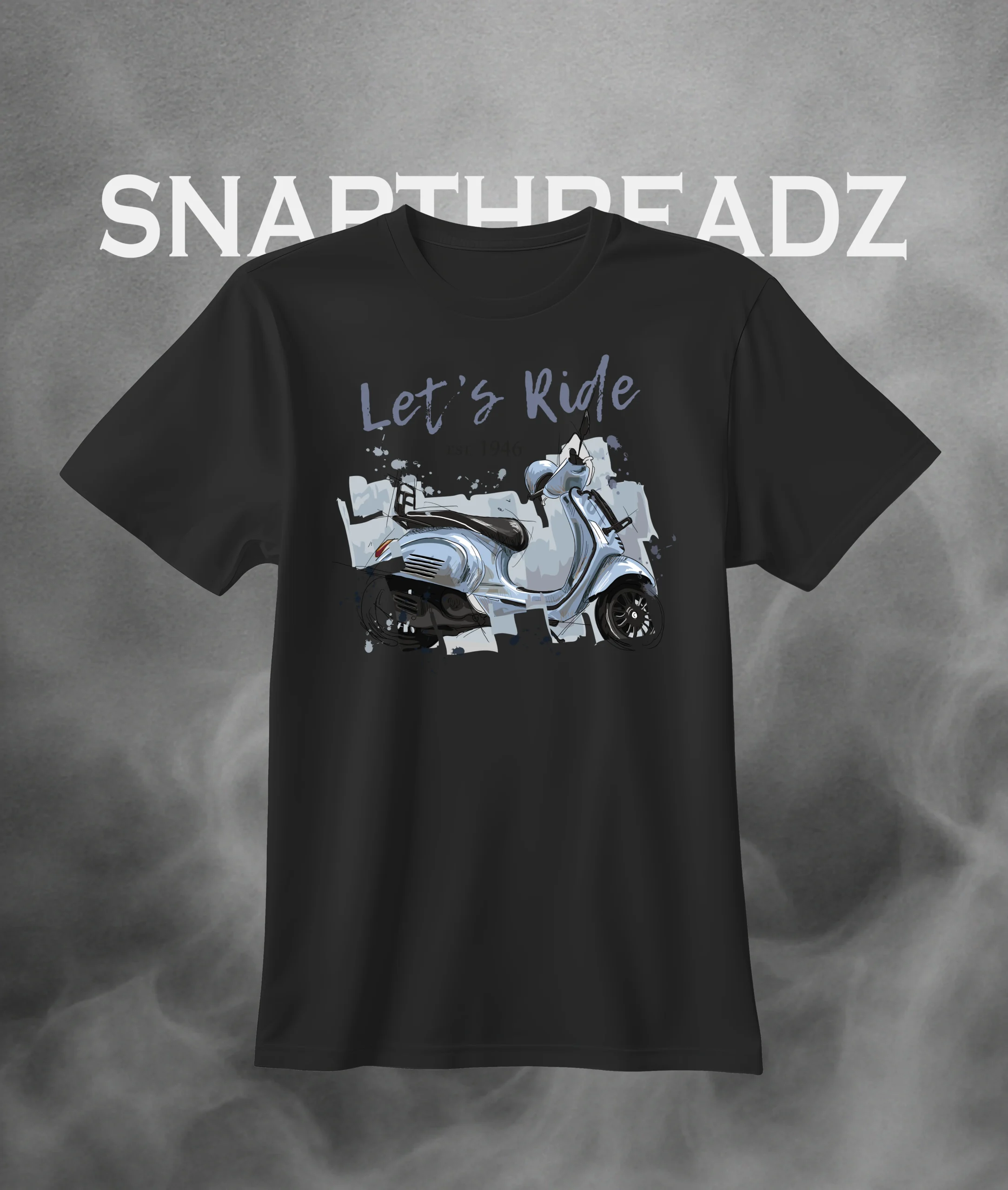 Let's Ride - Artistic Scooter Graphic T-Shirt
