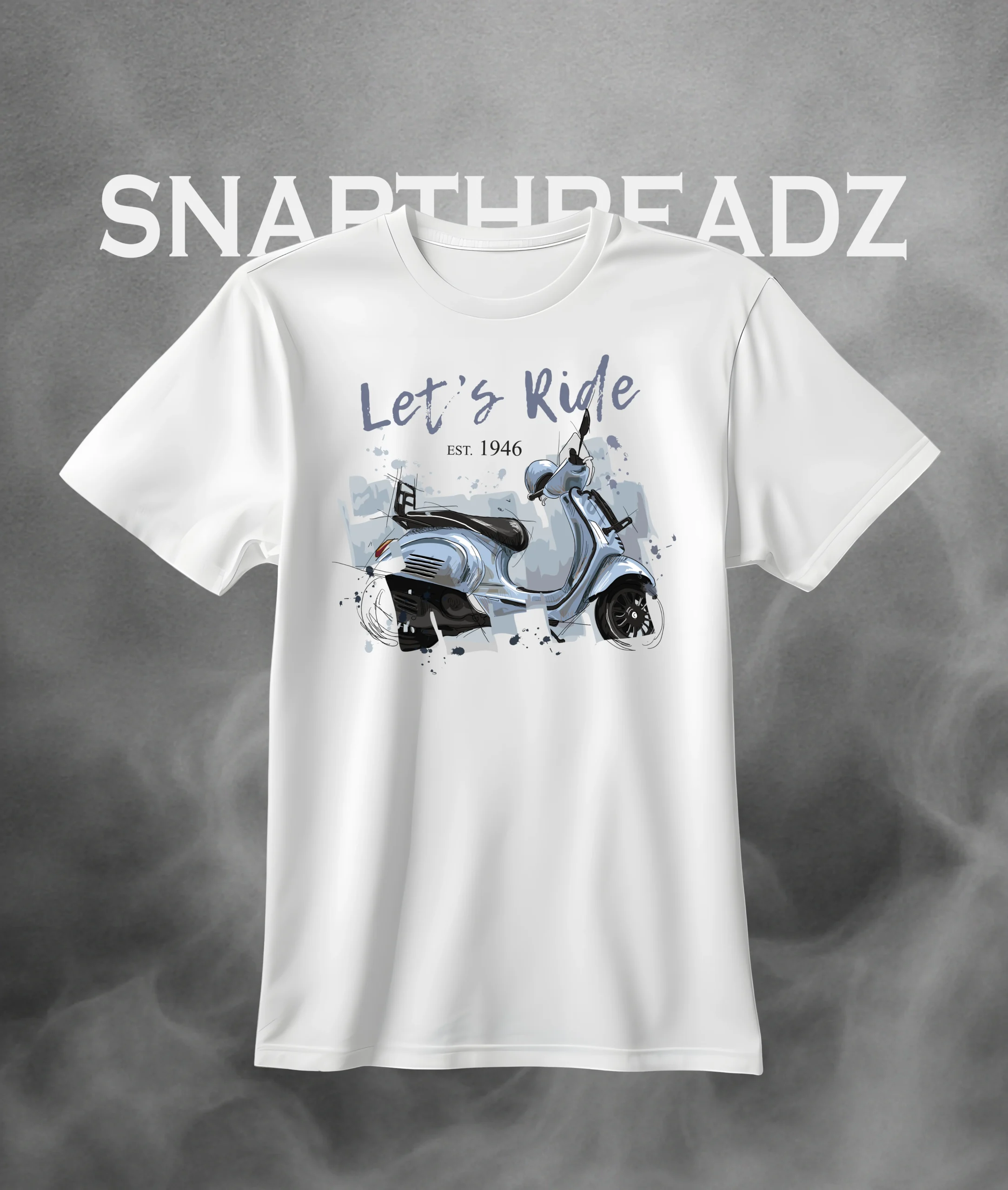 Let's Ride - Artistic Scooter Graphic T-Shirt - Image 2