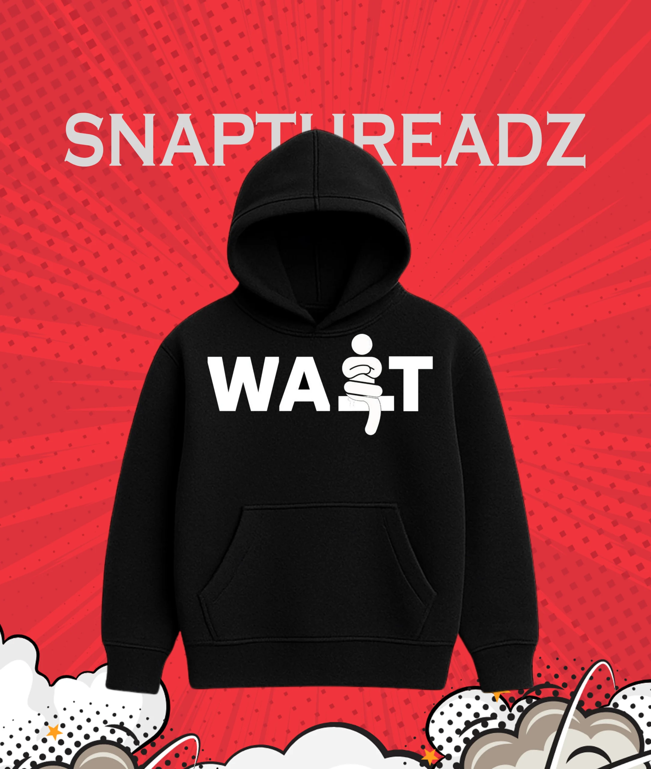 Wait Graphic Sit Icon Hoodie 380 GSM - Image 4