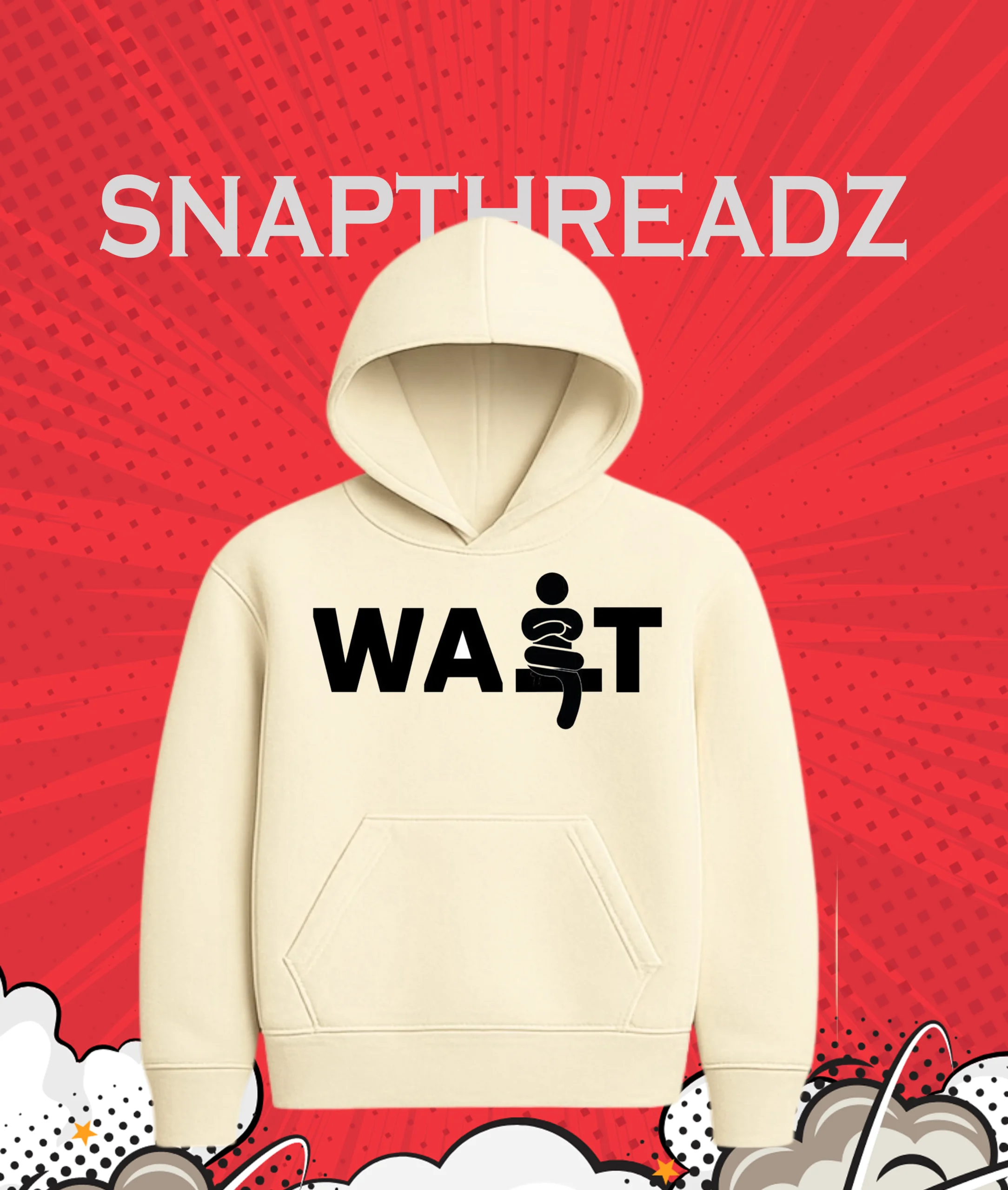 Wait Graphic Sit Icon Hoodie 380 GSM