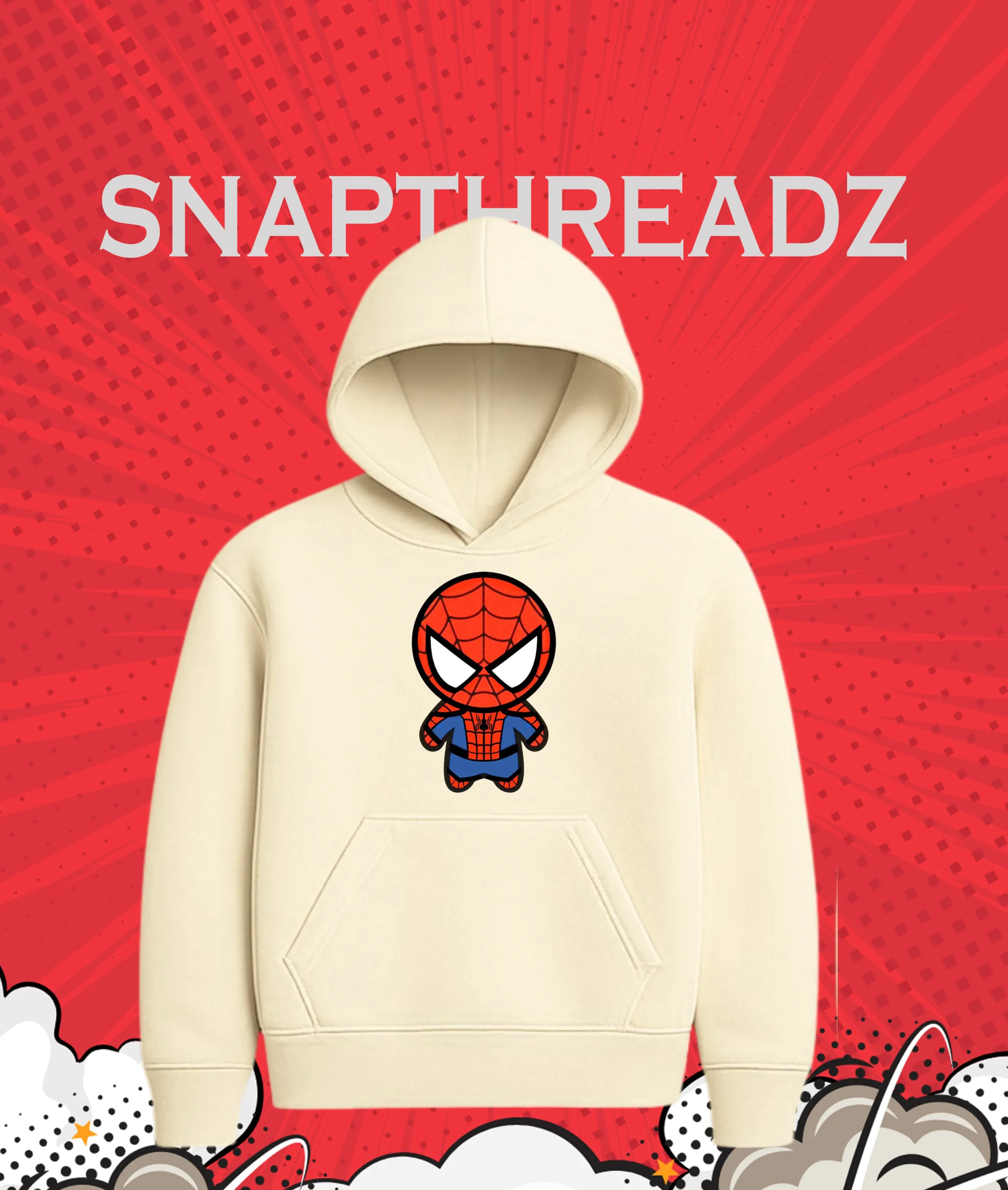 Spiderman Cute Figure Black Hoodie - Image 3