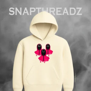 Minimalist Squid Game-Inspired Hoodie – Geometric Shapes Graphic