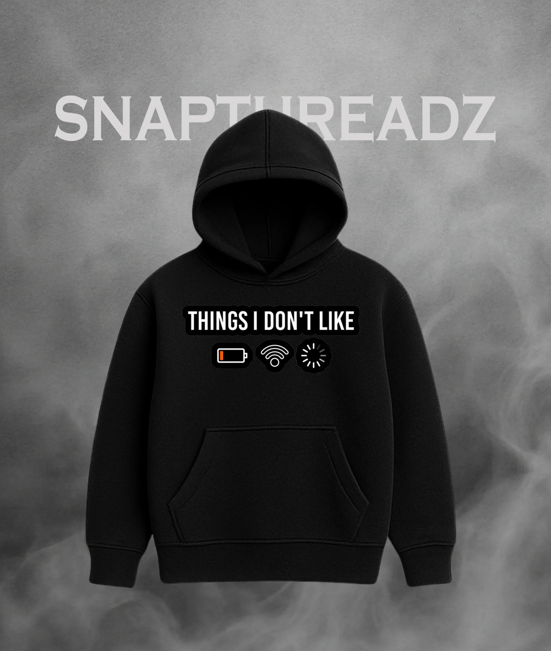 Things I Don’t Like” Cotton Hoodie – Tech Humor Series - Image 3