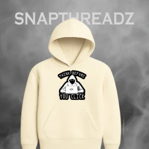 Think Before You Click” Cotton Hoodie – Hacker Style
