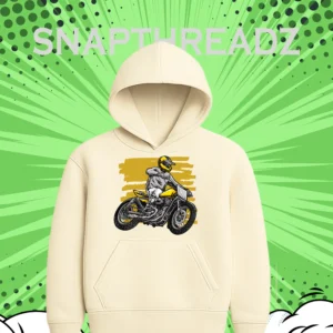 Street Drift Rider – Yellow & White Bike Action Hoodie