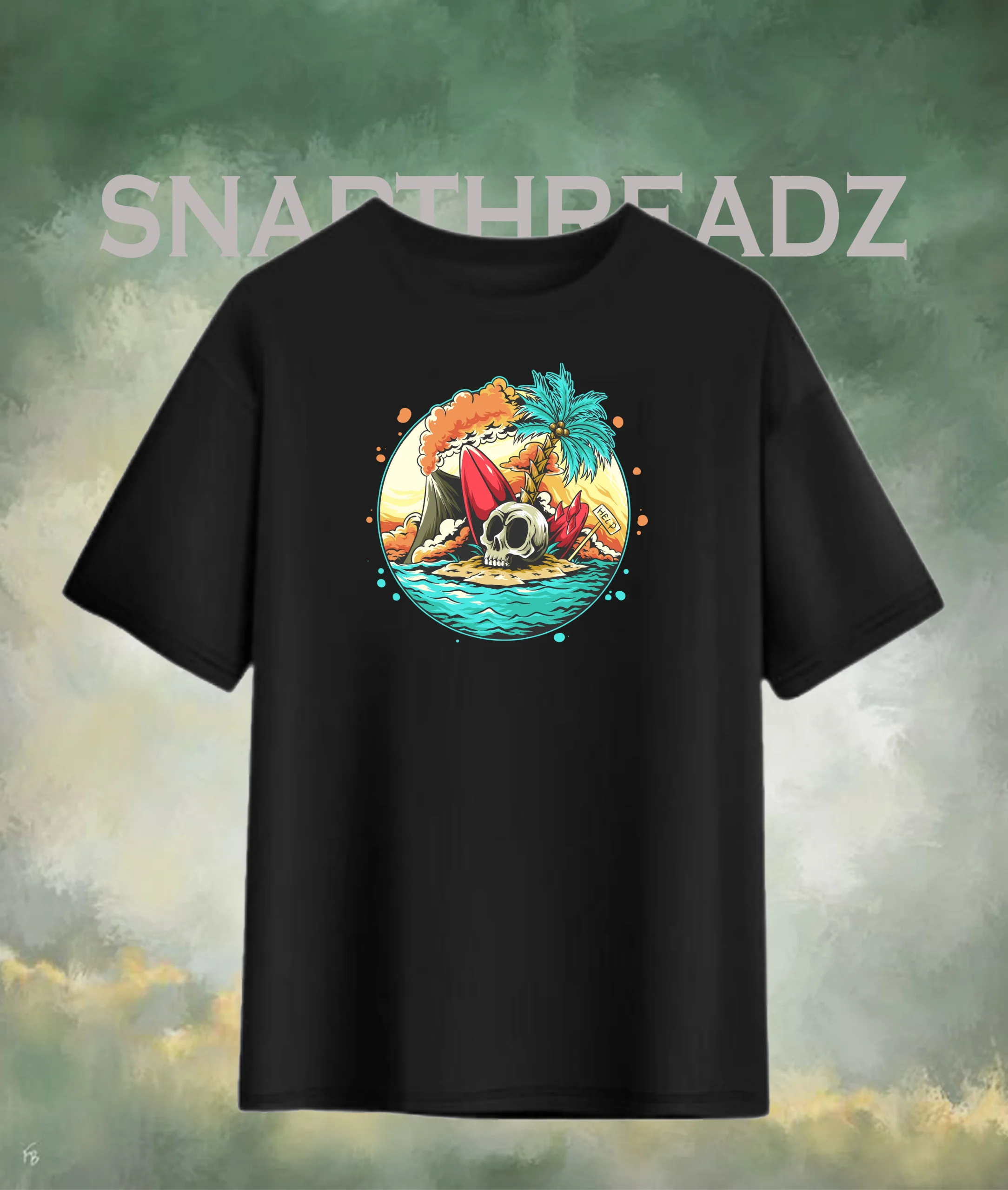 Tropical Skull Surf Tee – Bold Beach Vibes - Image 3