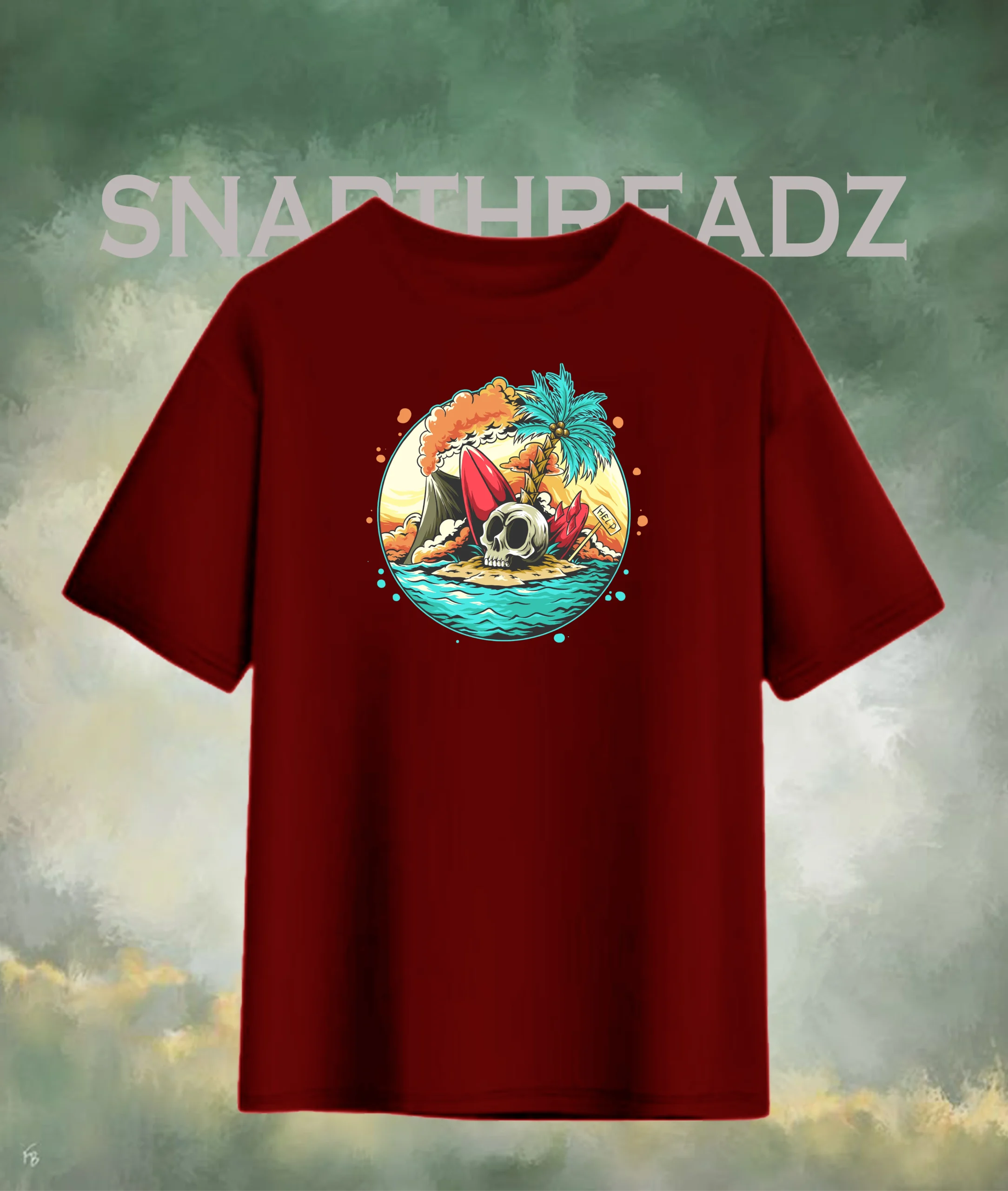 Tropical Skull Surf Tee – Bold Beach Vibes